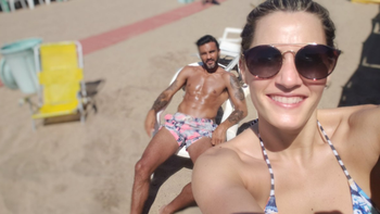 Mica Viciconte y Fabián Cubero, románticos en Mar del Plata