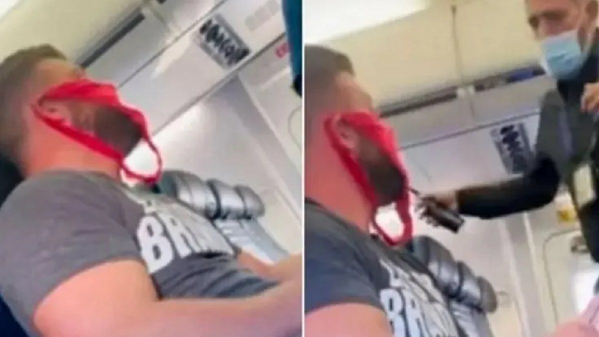 No quería ponerse el barbijo, uso una tanga y lo bajaron del avión