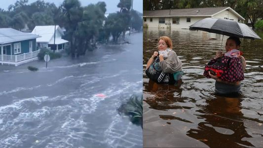 Así fue el momento en el que el huracán Idalia tocó Florida: inundaciones y explosiones