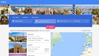 Llegó Google Flights a la Argentina, una herramienta para comparar y reservar vuelos