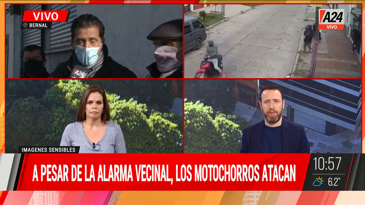 Inseguridad: ola de robos motochorros en Bernal. (Captura de Tv)