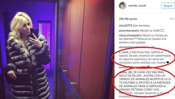 Wanda Nara criticada con dureza por usar un tapado de piel