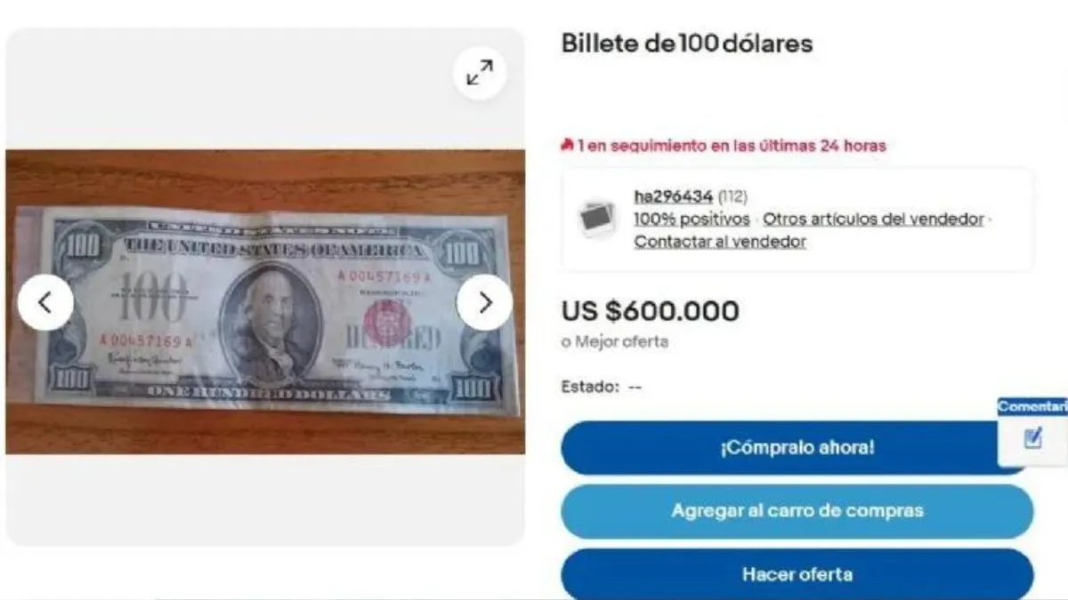Este billete de U$S 100 puede darte 600 MIL D&Oacute;LARES
