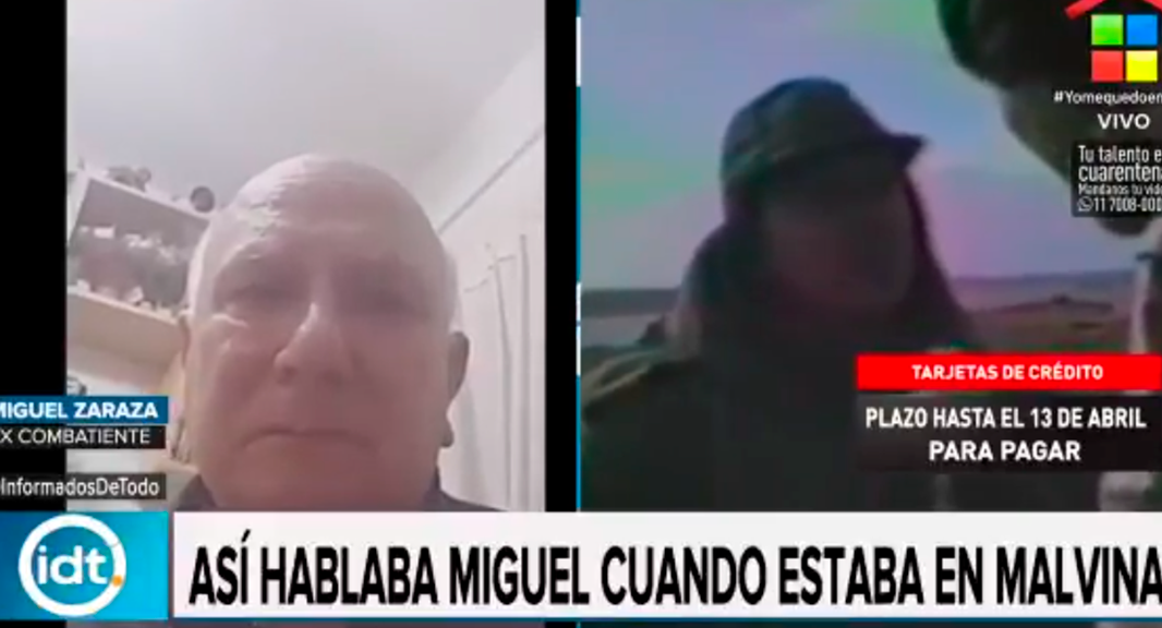 Ex combatiente se emocionó al ver el video de cuando fue a luchar a Malvinas