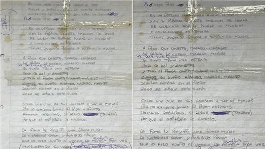 A 36 años del gol de Maradona, subastan el manuscrito original de la canción La mano de Dios