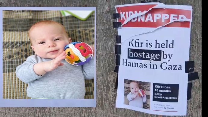 La impactante campaña de Israel con el bebé argentino raptado por Hamas como protagonista