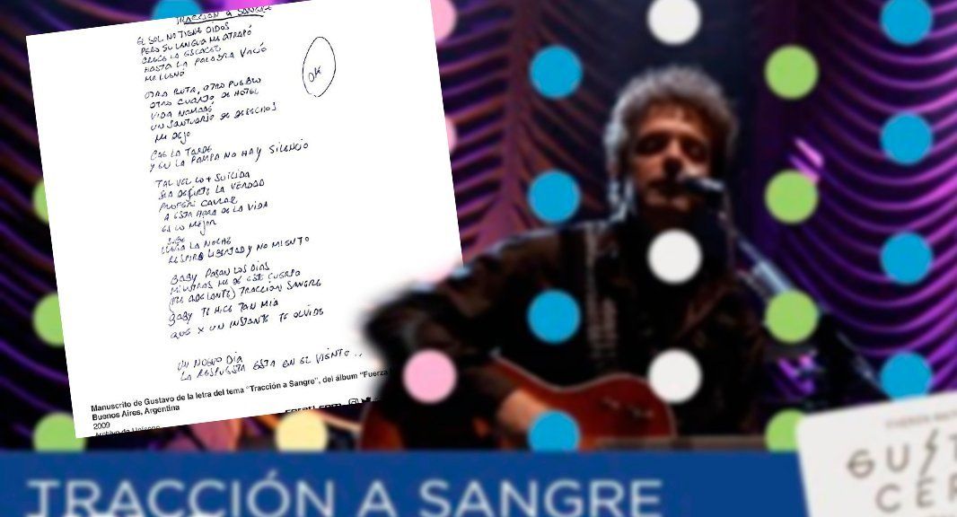 La familia de Gustavo Cerati publicó otro manuscrito del cantante a 6 años de su muerte