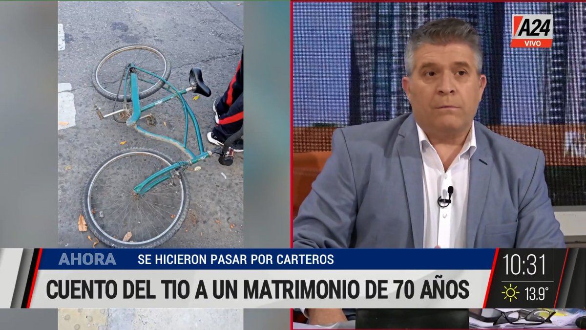 Uno de los delincuentes fue detenido a pocas cuadras yendo en bicicleta y los otros dos están prófugos (Foto: captura de TV).