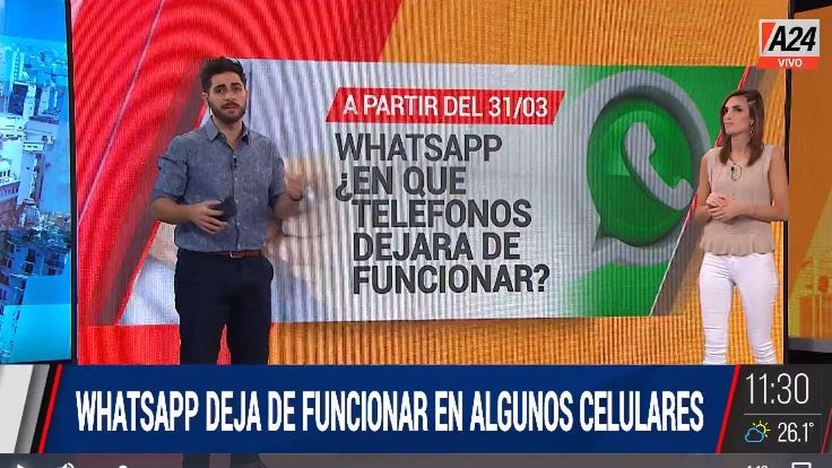 Whatsapp: en qué celulares dejará de funcionar la app. (Captura de Tv)