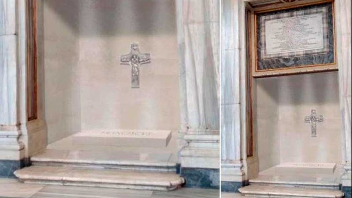 La tumba donde descansan los restos del papa Francisco.&nbsp;