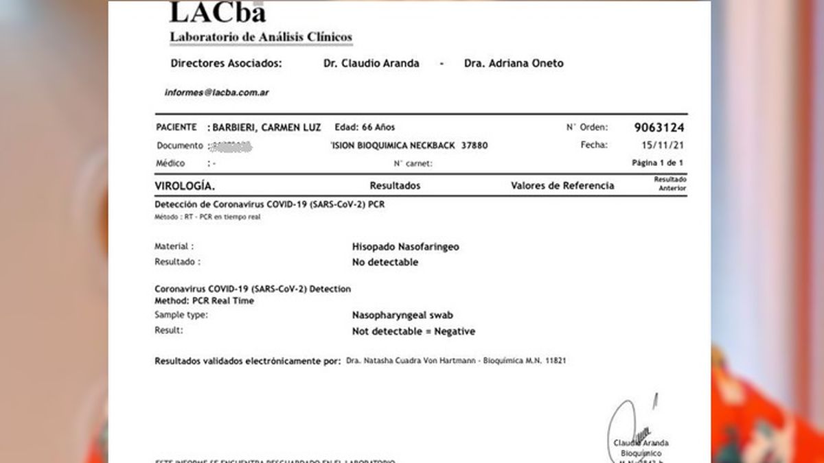 Carmen Barbieri estuvo aislada durante el lunes al tener s&iacute;ntomas compatibles con Covid-19, hasta obtener finalmente el resultado negativo.