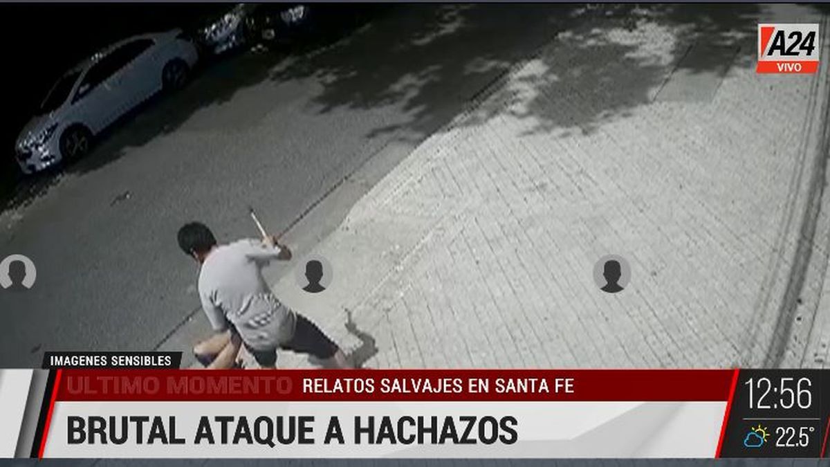 Rosario: brutal ataque a un hombre con un hacha. (Captura de Tv)