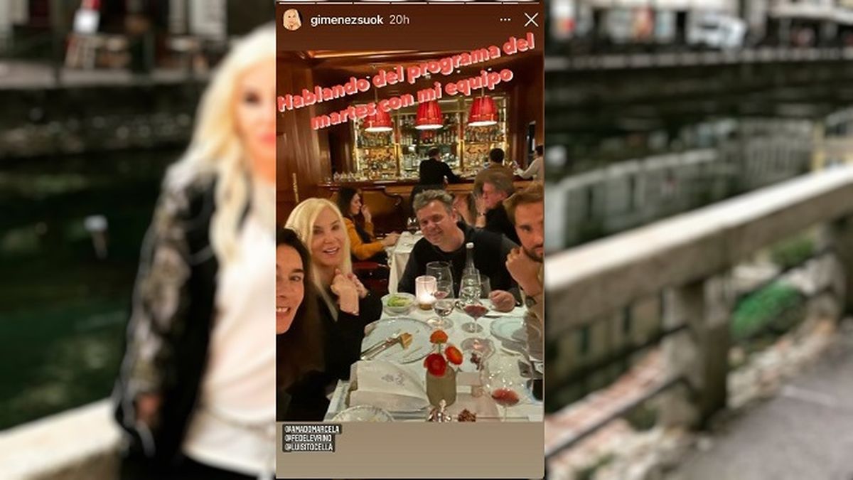 Susana Giménez ya instalada en París desde el viernes, se mostró desde sus redes plena comida de trabajo con su producción planeando la entrevista a Wanda Nara. 