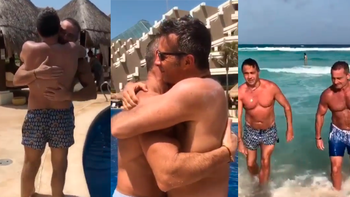El emotivo reencuentro en Cancún de Lapegüe con su amigo desde hace 43 años