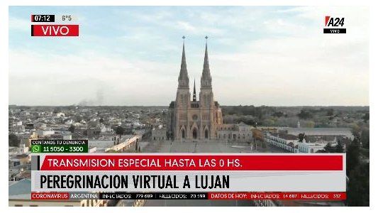 Por la pandemia no habrá peregrinación a Luján, pero sí ceremonia virtual