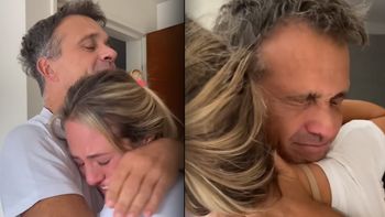 Sergio Lapegüe fue dado de alta y volvió a su casa: El emotivo abrazo con sus hijos