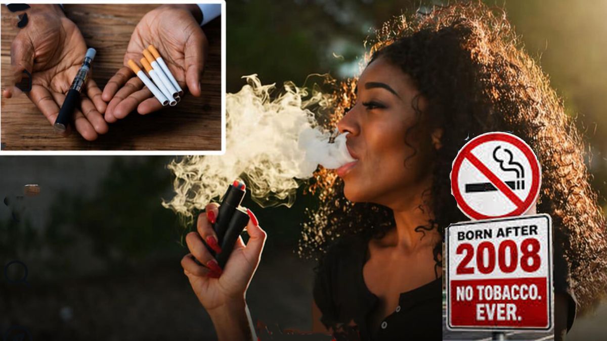 La ley prohíbe a los nacidos de 2009 en adelante poder fumar o utulizar vapeadores. (foto: A24.com)