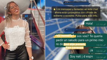Nati Jota mostró el WhatsApp que le envió a un futbolista: ¡Y no tuvo respuesta!
