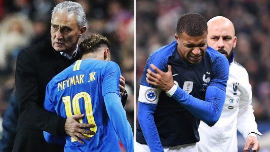Sufre el PSG: Neymar y Mbappé se lesionaron en los amistosos con sus Selecciones