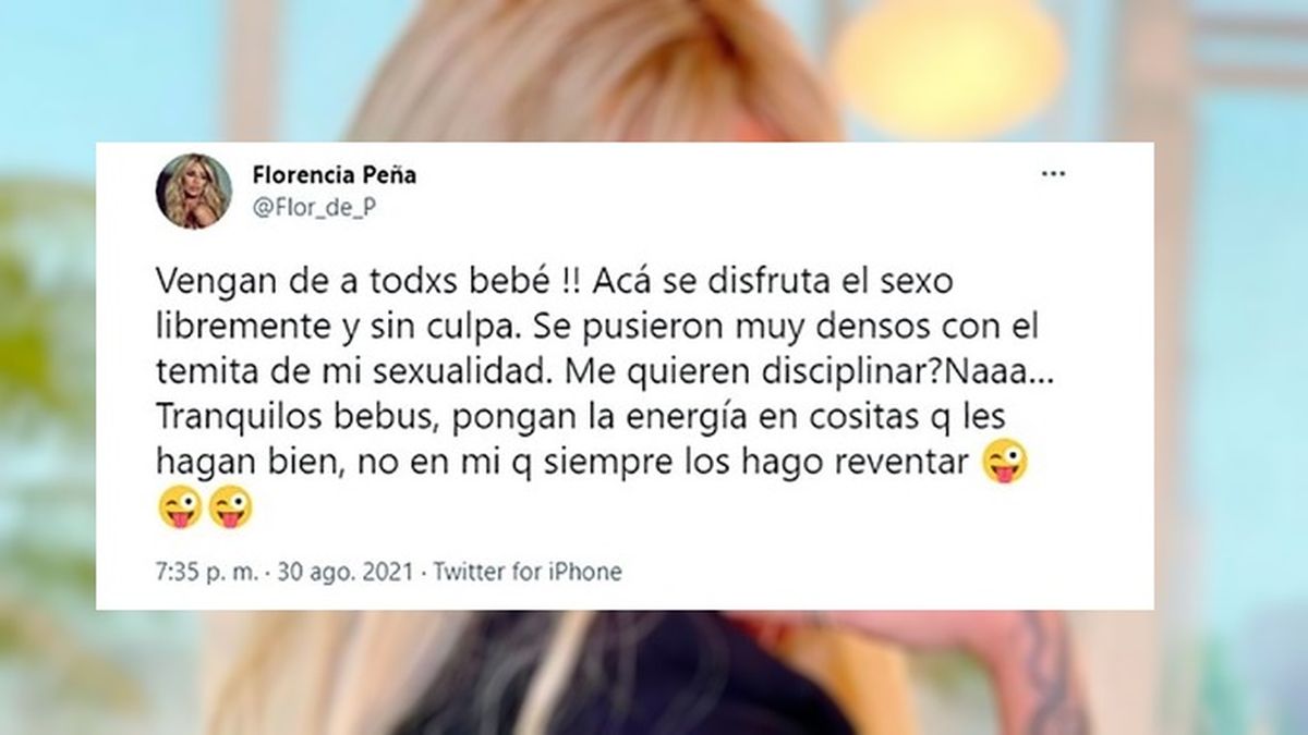 No conforme, Florencia Pe&ntilde;a subi&oacute; la apuesta y twitte&oacute; un segundo mensaje en clara defensa de Victoria Tolosa Paz.