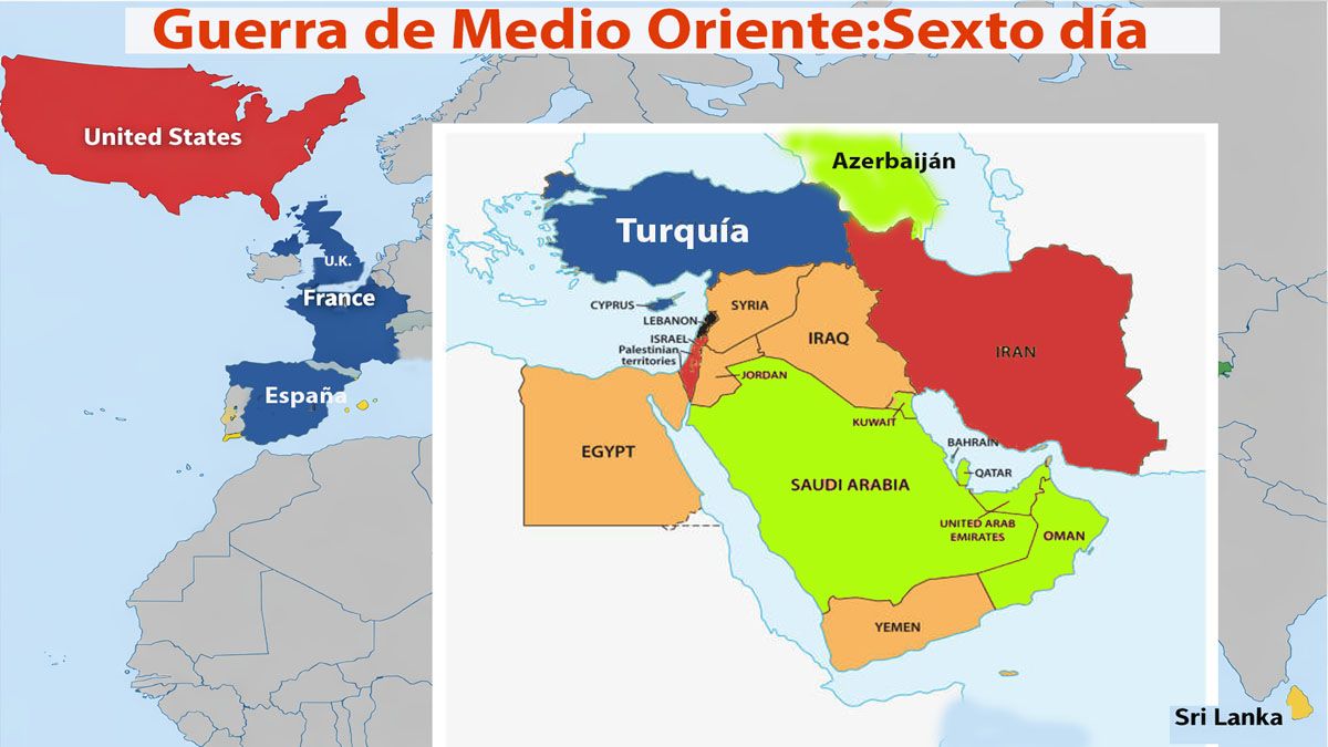 M&aacute;s pa&iacute;ses se sumaron en el secto d&iacute;a del conflicto en Medio Oriente. (Foto: A24.com)