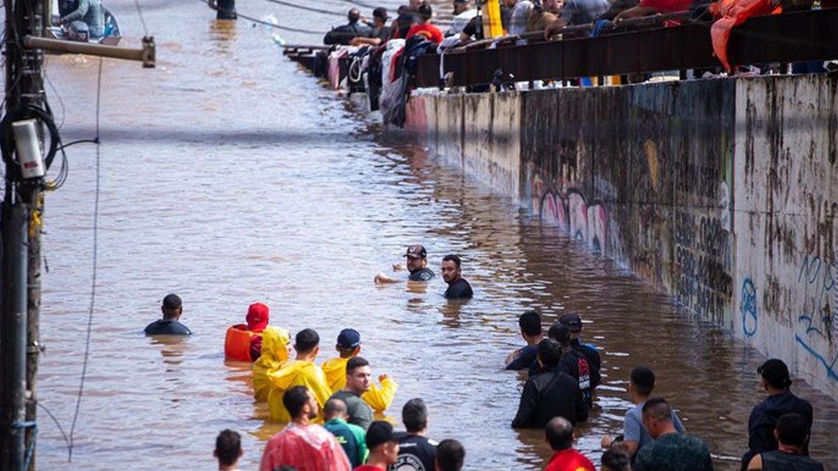Hay casi 100.000 personas evacuadas de sus hogares por las lluvias e inundaciones de Río Grande do Sul (Foto: gentileza Diario Gaucho).
