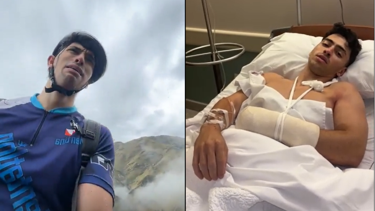 Un influencer perdió dos dedos tras caer de un acantilado: quién es Gero Arias