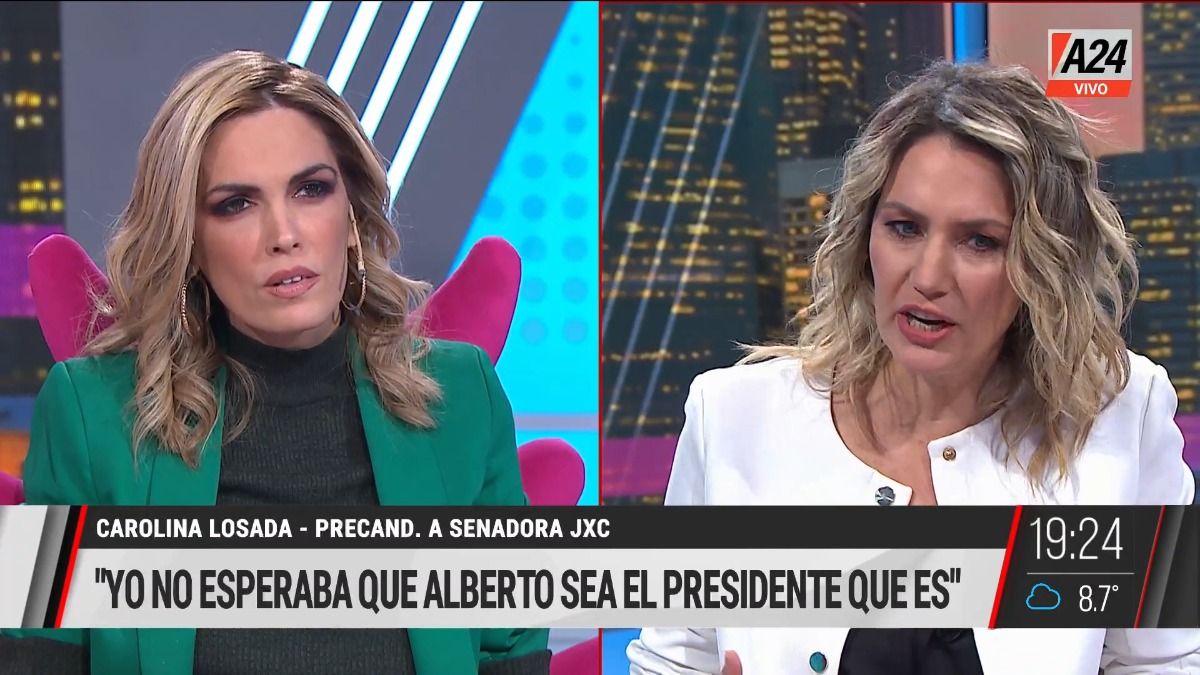 Carolina Losada con Viviana Canosa en A24.