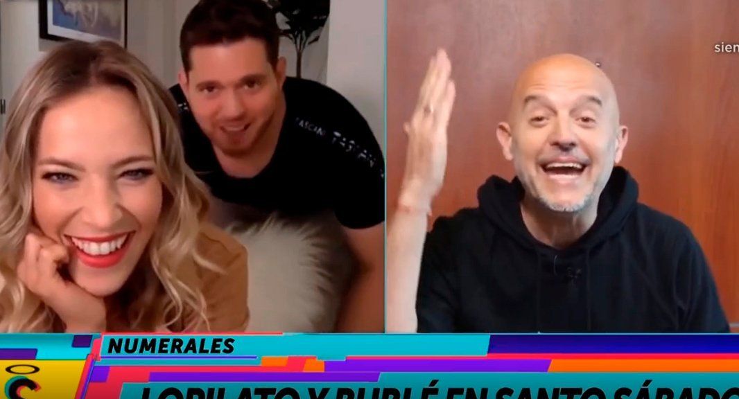 El increíble rol de Michael Bublé durante la nota de Luisana Lopilato con Santo sábado