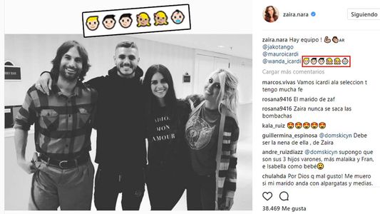 Los emojis de Zaira, la clave del rumor de embarazo de Wanda Nara