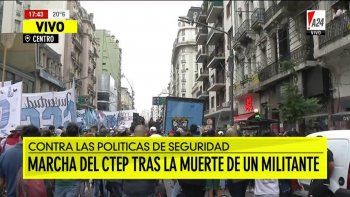 La CTEP marchó en el centro porteño por el militante asesinado en Ciudad Evita