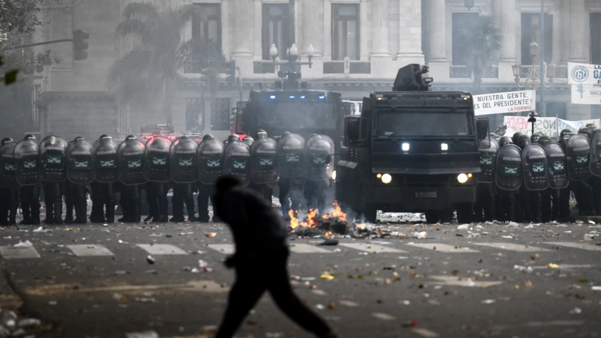 Protesta en el Congreso. (Foto: AFP) Protesta en el Congreso. (Foto: AFP)