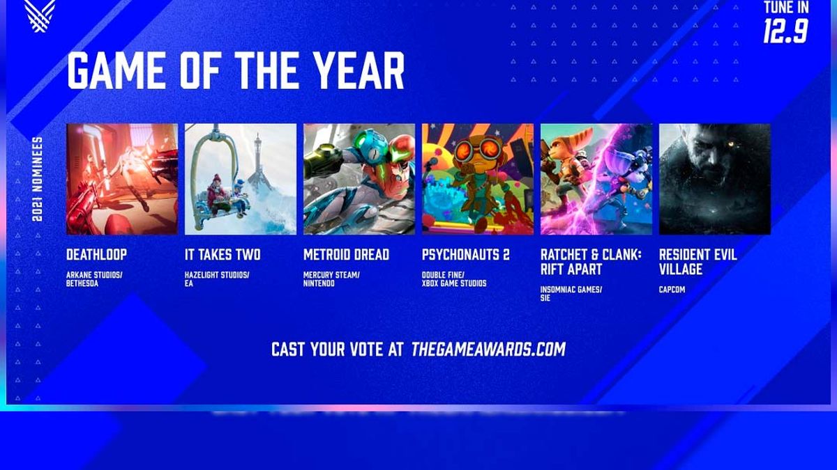 Los seis juegos que buscarán el galardón en el evento de gaming del 9 de diciembre.