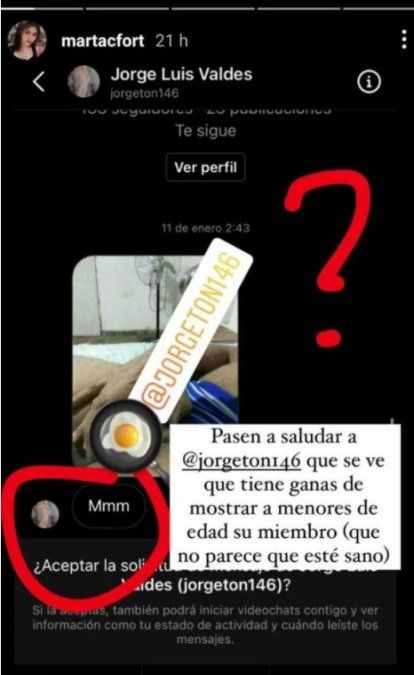 Marta Fort escrachó a un acosador en sus redes.