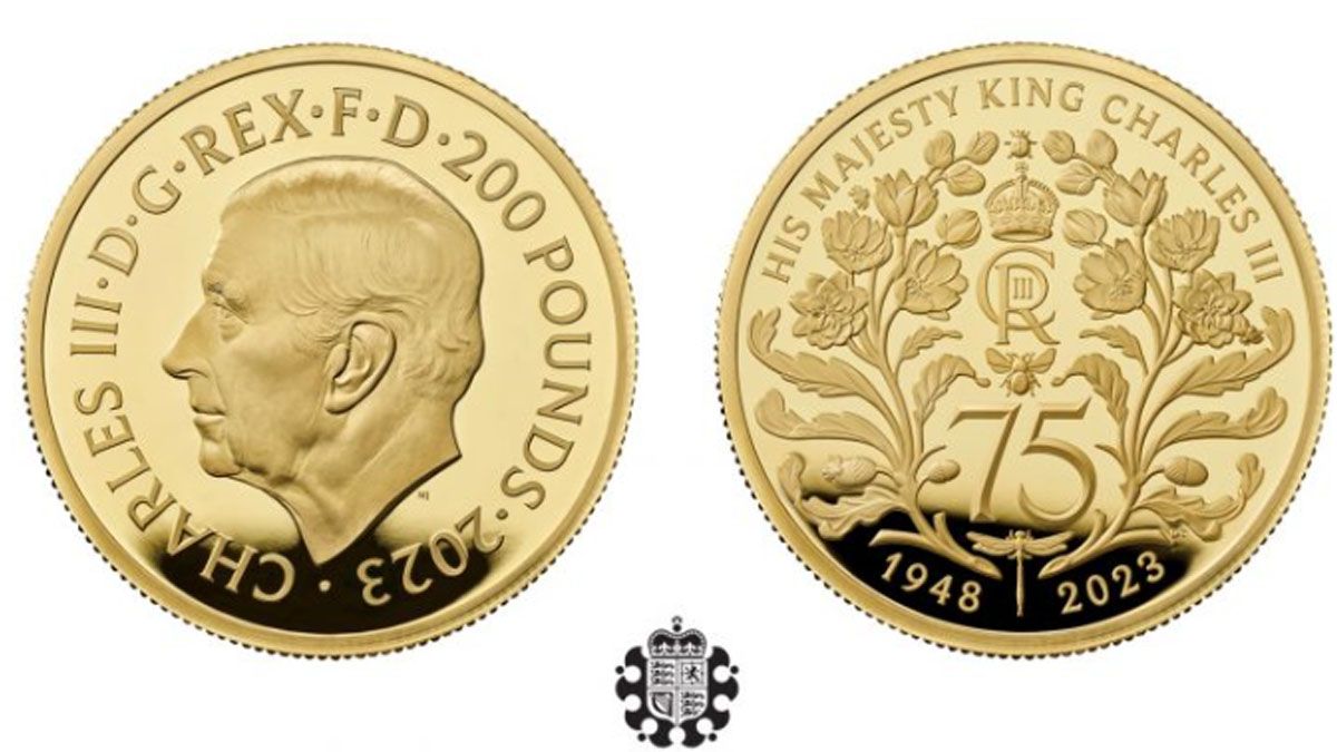 Moneda conmemorativa por el 75&deg; cumplea&ntilde;os de Carlos III de Gran Breta&ntilde;a (Foto: gentileza Govmint.com).