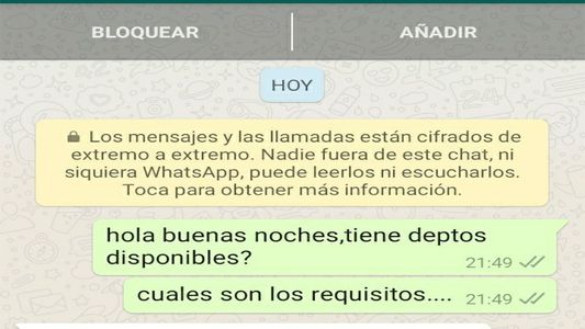 Preguntó por un alquiler vía WhatsApp y recibió una desconcertante respuesta que se volvió viral
