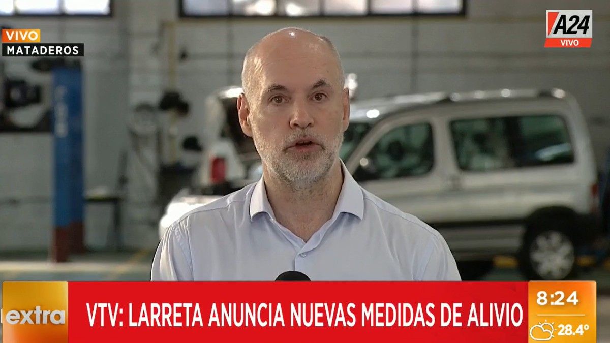 Horacio Rodríguez Larreta anunció cambios en el trámite de la VTV. (Foto: Captura A24)&nbsp;
