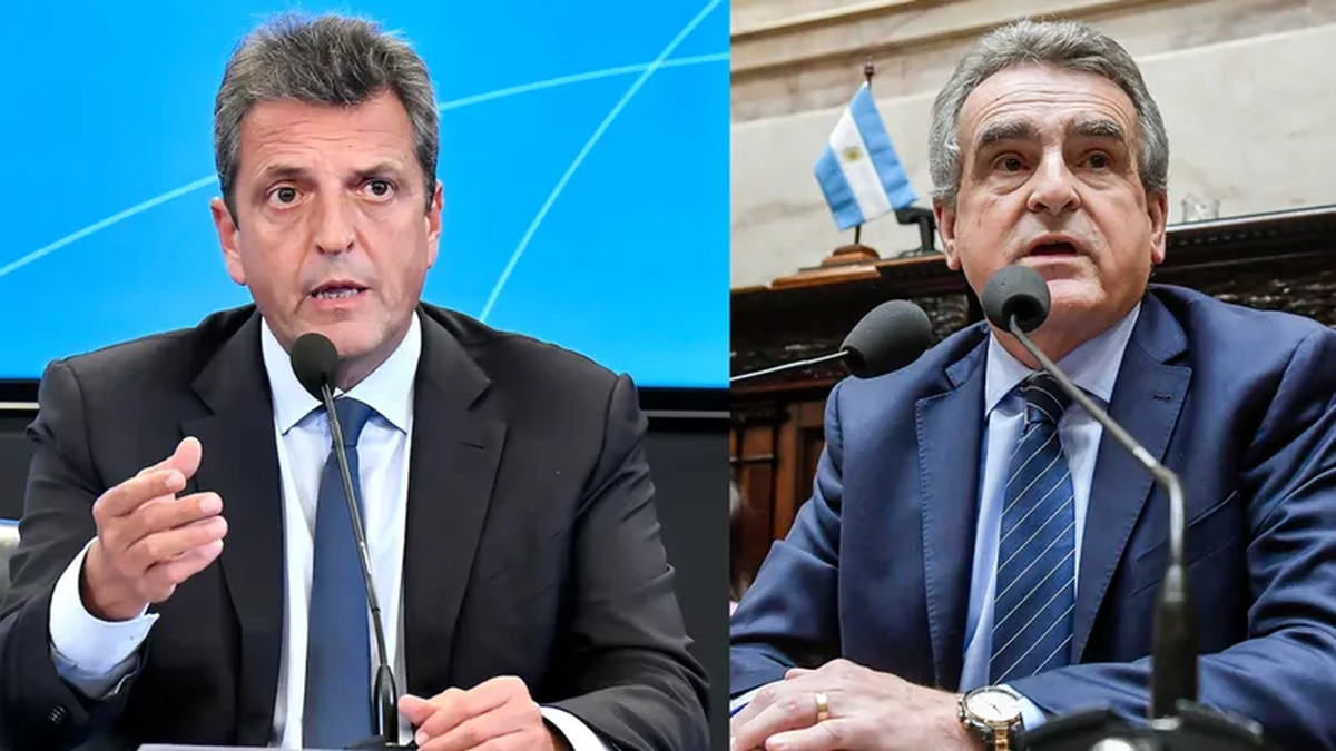 Sergio Massa y Agust&iacute;n Rossi, la f&oacute;rmula presidencial del oficialismo.