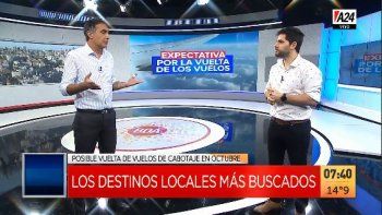 los destinos mas buscados para el regreso de los vuelos de cabotaje