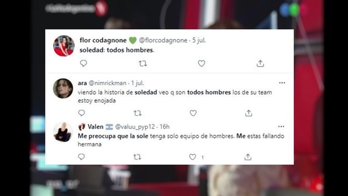 Algunos de los posteos que tildan de machista a Soledad Pastorutti por elegir, hasta el momento, solamente hombres en su equipo de La Voz Argentina.