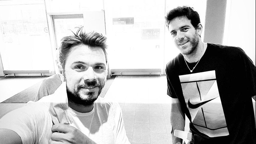 ¿Sale un dobles?: Del Potro recibió la visita de Wawrinka en Suiza tras la operación de rodilla
