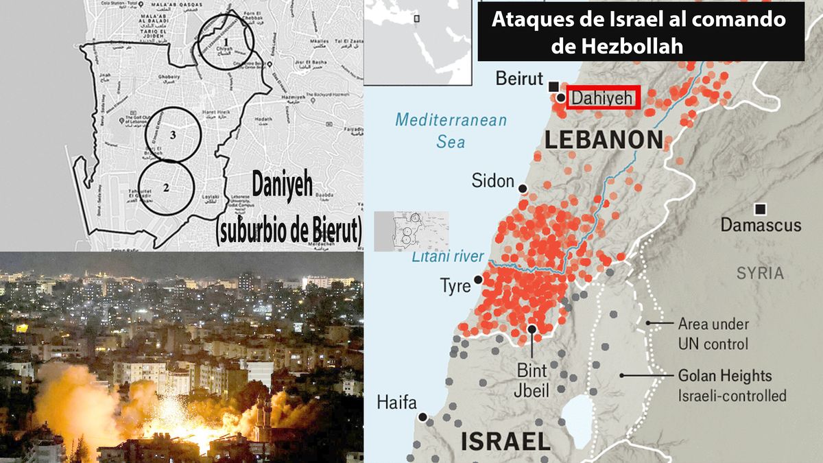 Israel dice que destruy&oacute; el comando de Hezbollah en la zona sur de Beirut. (Foto: A24.com)