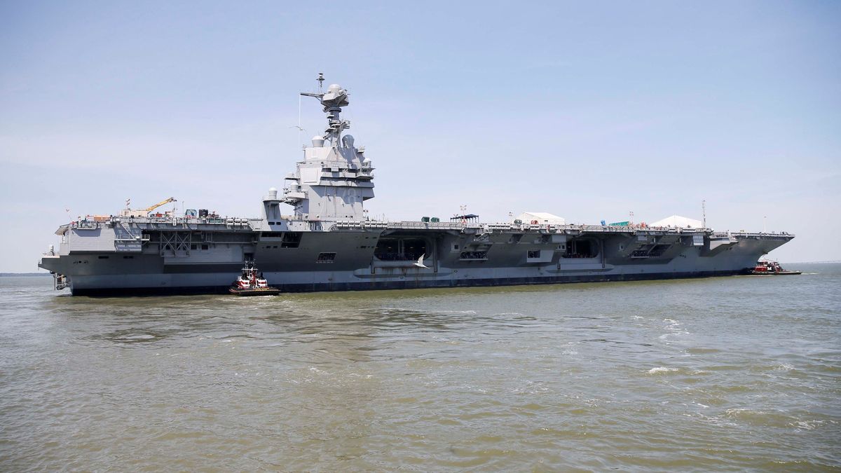 El portaaviones Gerald R. Ford desplegado por Estados Unidos en el Mar Caribe. (Foto: Reuters).