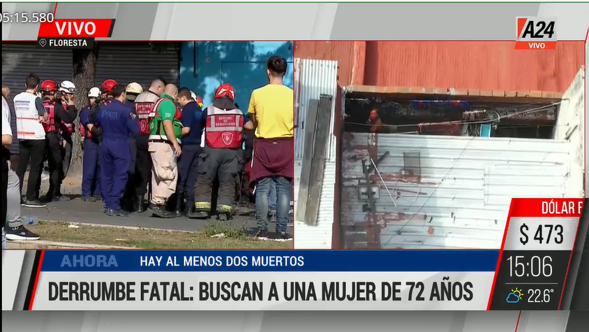 Sigue la búsqueda de personas vivas en el derrumbe de Floresta. 