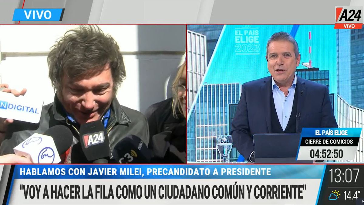 Javier Milei hizo una reflexión futbolera de cara a los resultados de las PASO 2023 (Foto: captura de video)