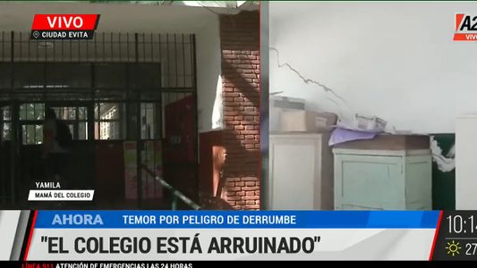 Un grupo de padres denunció en A24 peligro de derrumbe en una escuela con grietas