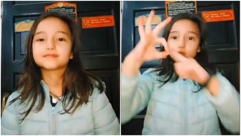Al ritmo de L-Gante, una niña recrea el abecedario en lenguaje de señas