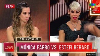 Tremendo cruce entre Mónica Farro y Estefanía Berardi en LAM.