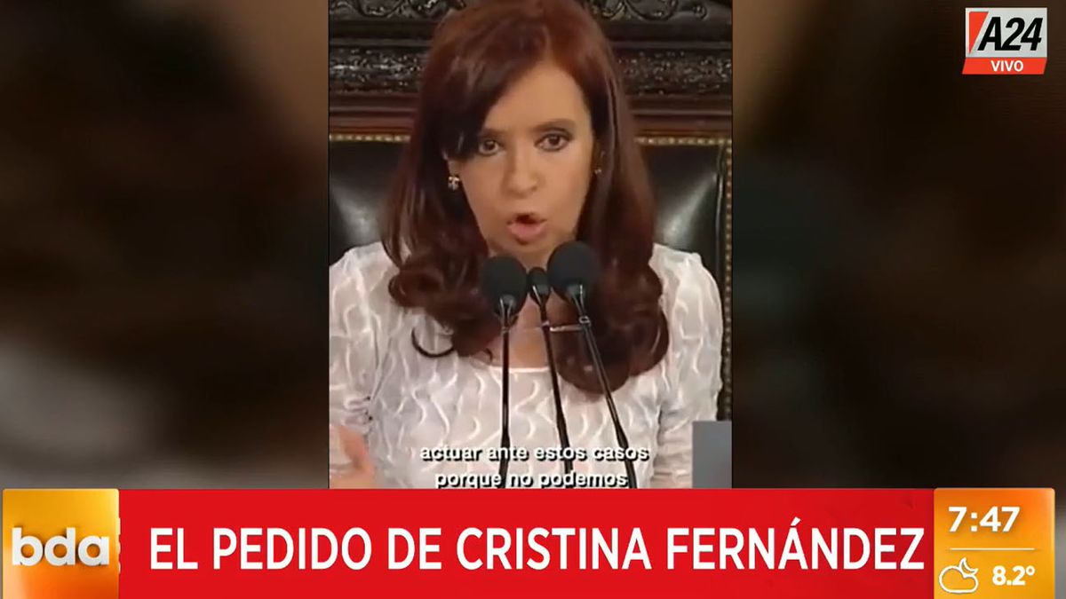 El día que Cristina Kirchner se refirió a los piquetes (Foto: captura de video).