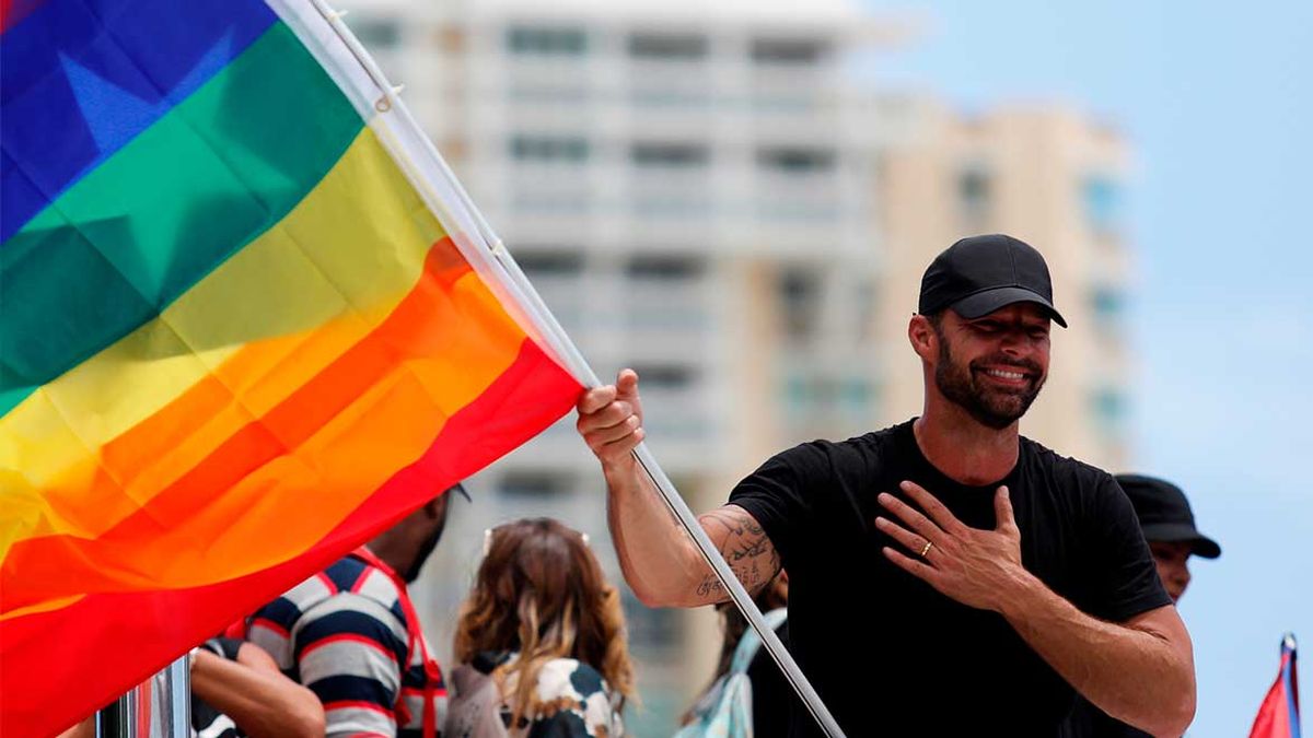 Ricky Martin en una de las protestas contra el gobierno de Puerto Rico